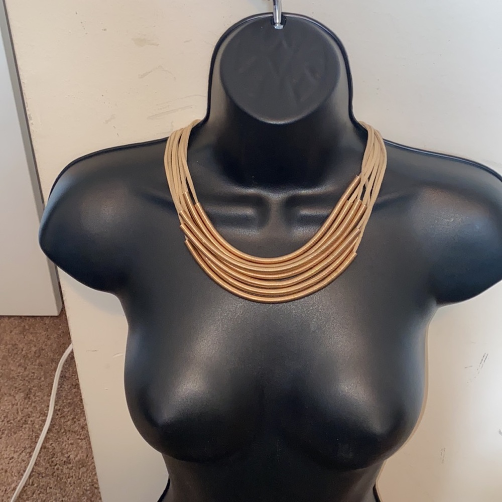Gold-tone Spring Necklace - Picture 3 of 5